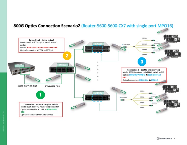 800G connection scenario with single MPO16
